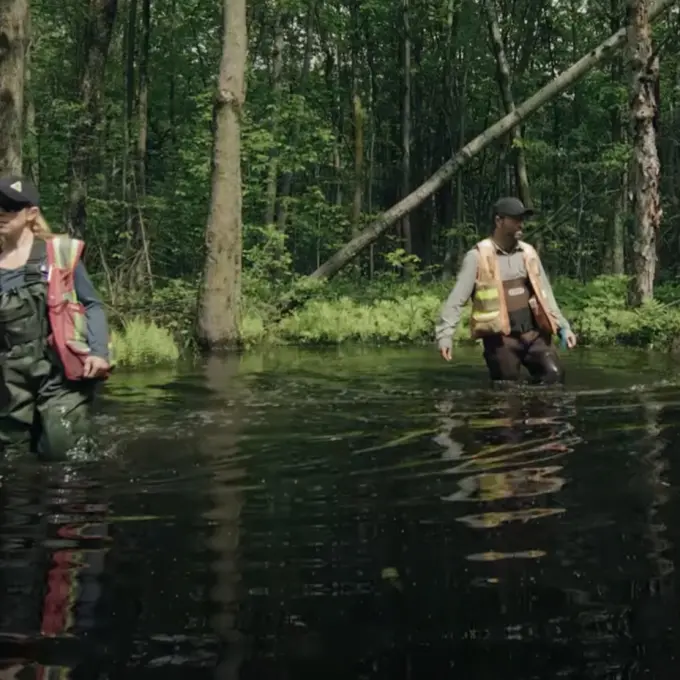 Environment Studies and Assessments - two people in a swamp