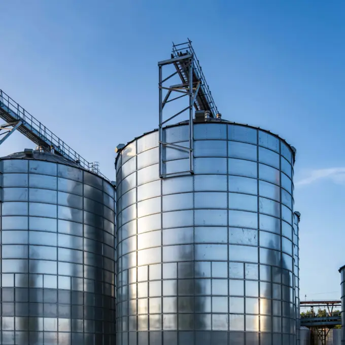 Silos on a farm