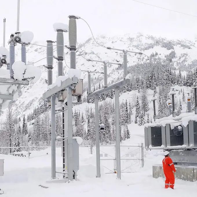 Commissioning and field services - Substation in a snowy location