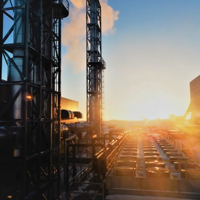 Meliadines Power Plant - Sunlight over facility
