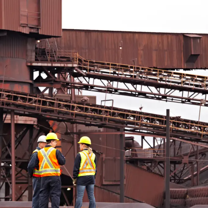 Mining - Conveyor - Engineers talking
