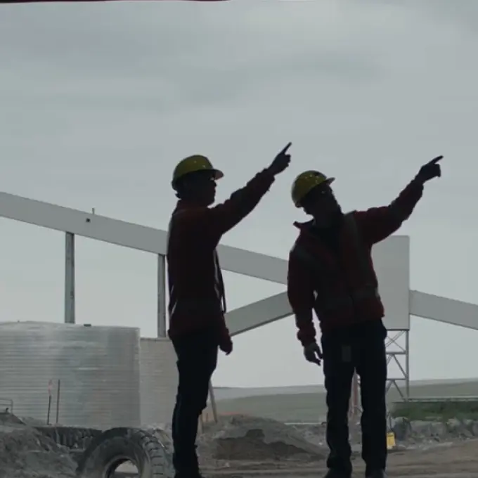 Employees looking up - mining industry