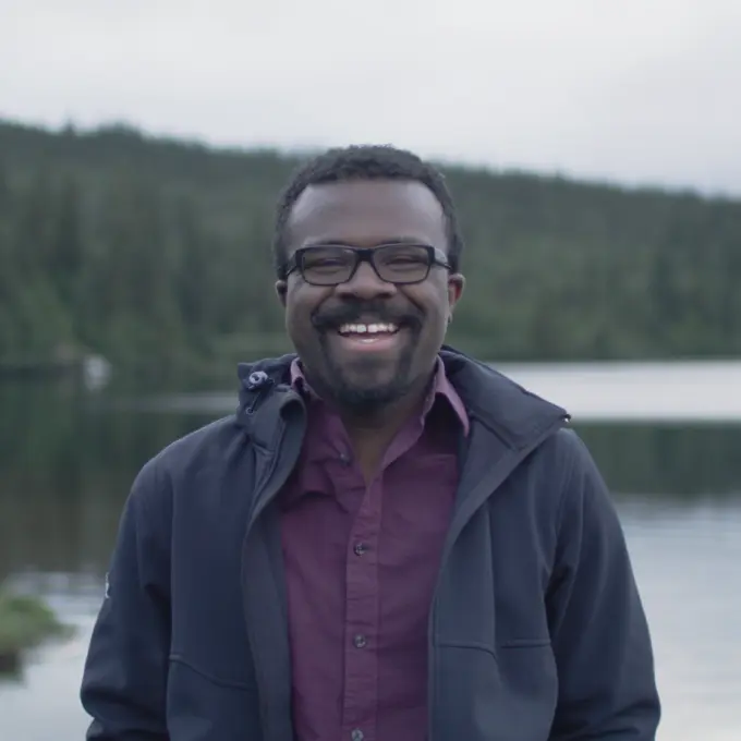 Diversity - Employee smiling forest lake